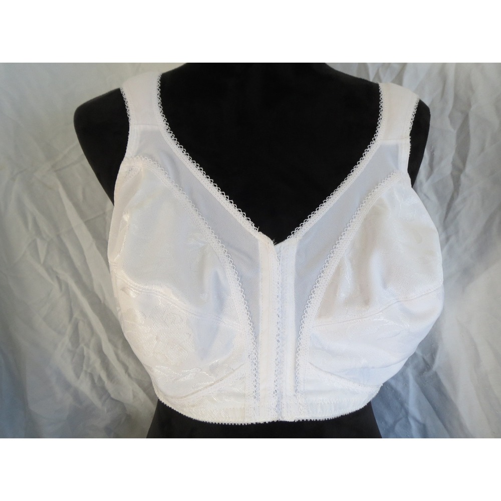 Women's Playtex Front Clasp Bra White Lace Full Coverage Wireless 44C 0897‎ - Picture 2 of 5